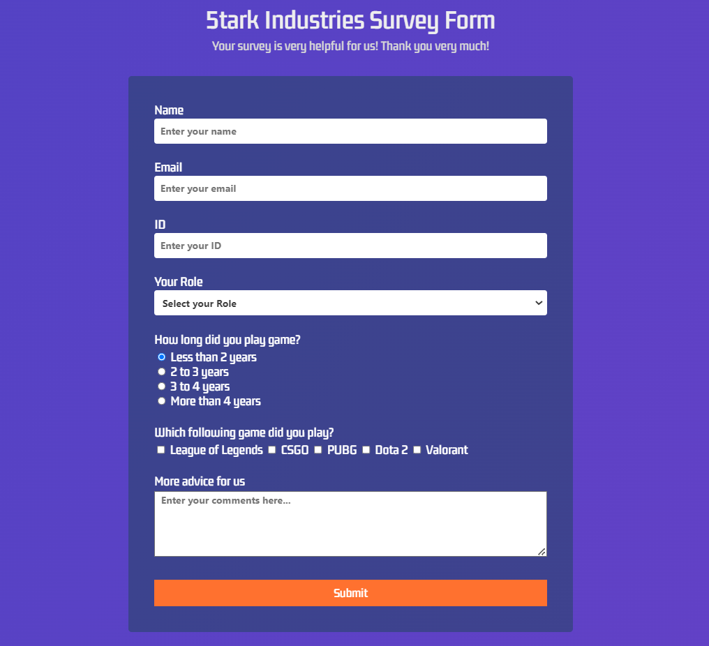 image for Survey form